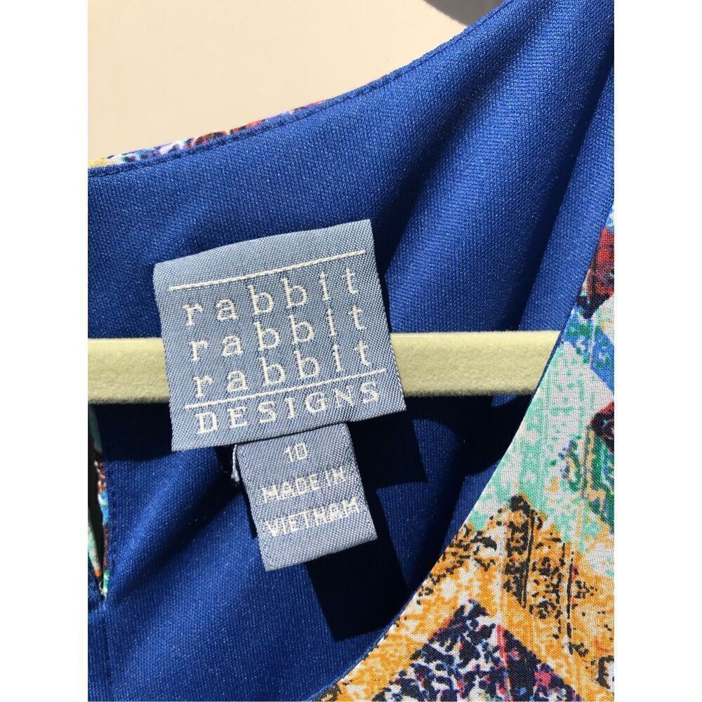 Rabbit Rabbit Rabbit Size 10 Cold Shoulder Aztec/Southwestern Print Dress - Picture 3 of 4